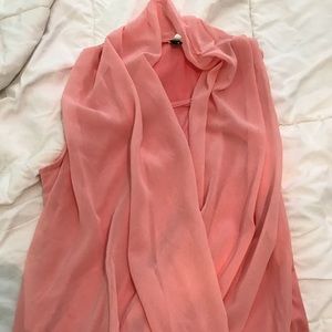 EUC sleeveless, coral, flattering blouse